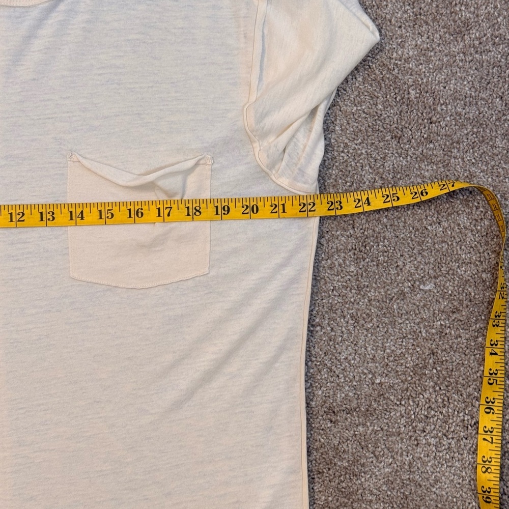 WE THE FREE Light Cream Raw Hemmed Tee FLAW - Picture 6 of 12